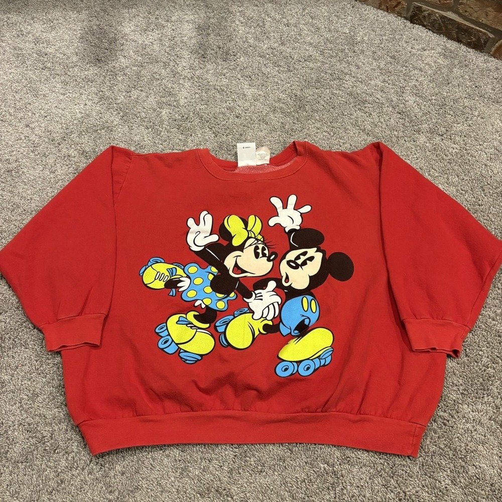 Vintage 90s Mickey and Co Disney sweatshirt Minnie Mickey Rollerskating Large